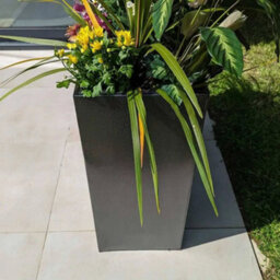 Woven Wood 90Cm Long Zinc Silver & Black Textured 60Cm Tall Trough Planter - thumbnail 7