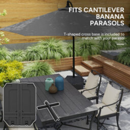 Outsunny Cantilever Parasol Base For Banana Parasol W/ Wheels Water Sand Filled - thumbnail 4