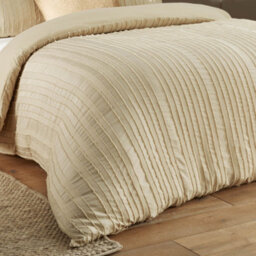 Duvet Day Harrison Stripe Tufted Soft Touch Duvet Cover Set, Single, Linen - thumbnail 3
