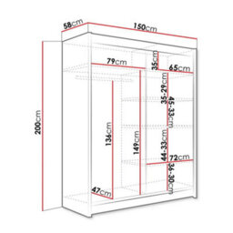 Galeria Wardrobe With Sliding Doors 150Cm Truffle - thumbnail 5