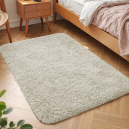Aspire Homeware Non-Slip Cream Shaggy Rug Soft Fluffy Washable Doormat, (L)80Cm X (W)50Cm - thumbnail 6