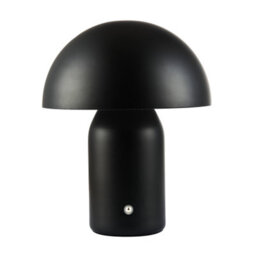 Happy Homewares Mat Black Modern Usb-C Battery Mushroom Lamp With Touch Dimmer - thumbnail 1