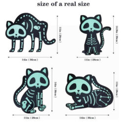 Amorly 4Pcs Halloween Yard Signs, Reflective Black Cat Lawn Stakes, Scary Plastic Outdoor Yard Decorations For Front Yard Home Party - thumbnail 4