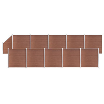 Berkfield Wpc Fence Set 10 Square + 1 Slanted 1830X186 Cm Brown - image 1