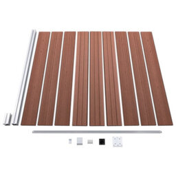 Berkfield Wpc Fence Set 10 Square + 1 Slanted 1830X186 Cm Brown - thumbnail 9