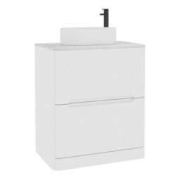 Royal Bathrooms Venice 700mm Gloss White Freestanding Bathroom Countertop Vanity Unit 2 Drawer With Peak Basin - thumbnail 7