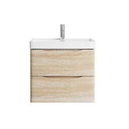 Plum&clay Eden Light Oak Wall Hung Vanity Unit With Resin Basin (W)600mm - thumbnail 4