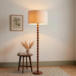 Happy Homewares Classic Mahogany Wooden Classic Floor Light Base With Ball Pole Design - thumbnail 6