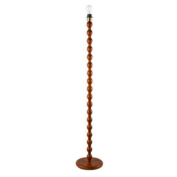 Happy Homewares Classic Mahogany Wooden Classic Floor Light Base With Ball Pole Design - thumbnail 4