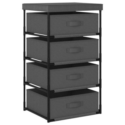 Berkfield Storage Rack With 4 Fabric Baskets Steel Grey - image 1