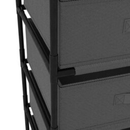 Berkfield Storage Rack With 4 Fabric Baskets Steel Grey - thumbnail 5