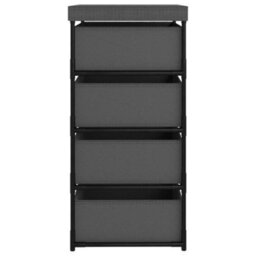 Berkfield Storage Rack With 4 Fabric Baskets Steel Grey - thumbnail 4