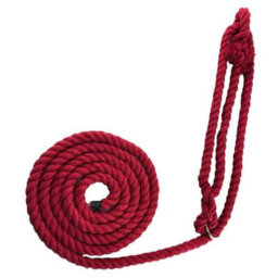 Ropeservices Uk 6mm Red Natural Cotton Ringed Rope Halter X 12 Foot - thumbnail 2