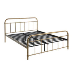 SlumberWorx Tewin Vintage Hospital Style Antique Brass Small Double Metal Bed Frame - thumbnail 6