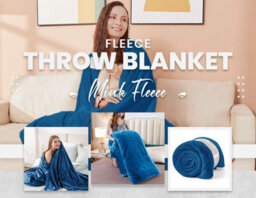 Ameha Fleece Plain Blanket, Lightweight & Reversible Throw For Travel, Bed & Sofa Blanket, Teal Super King 230X270Cm