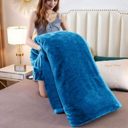 Ameha Fleece Plain Blanket, Lightweight & Reversible Throw For Travel, Bed & Sofa Blanket, Teal Super King 230X270Cm - thumbnail 4