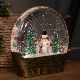 Samuel Alexander 19Cm Battery Operated Light Up Christmas Water Dome With Snowmen & Trees Scene - thumbnail 3