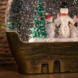 Samuel Alexander 19Cm Battery Operated Light Up Christmas Water Dome With Snowmen & Trees Scene - thumbnail 4