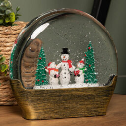 Samuel Alexander 19Cm Battery Operated Light Up Christmas Water Dome With Snowmen & Trees Scene - thumbnail 5