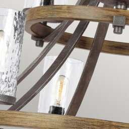 Luminosa Lighting Elstead Feiss Angelo 9 Light Chandelier Weathered Oak - thumbnail 5