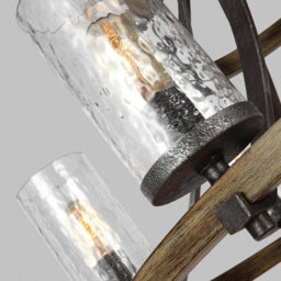 Luminosa Lighting Elstead Feiss Angelo 9 Light Chandelier Weathered Oak - thumbnail 2