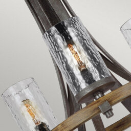 Luminosa Lighting Elstead Feiss Angelo 9 Light Chandelier Weathered Oak - thumbnail 3