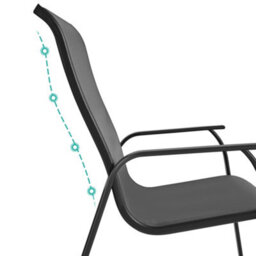 Yaheetech Set Of 2 Grey Outdoor Texteline Stackable Dining Chairs With Backrest And Armrests - thumbnail 9