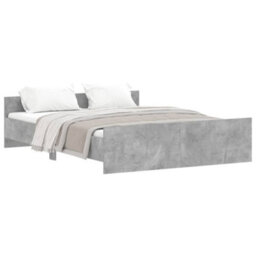 Berkfield Bed Frame With Headboard And Footboard Concrete Grey 160X200 Cm - thumbnail 2