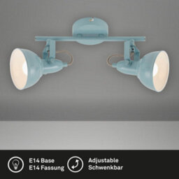 Briloner Blue Ceiling Spotlight 2 Way Light E14 Adjustable Retro Industrial Living Room - thumbnail 3