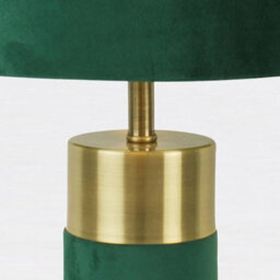 First Choice Lighting Green Velvet With Antique Brass Detail Table Lamp - thumbnail 6