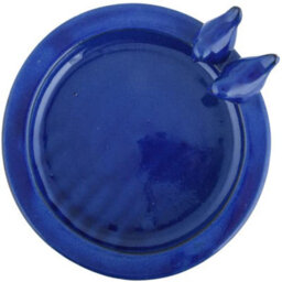 Fallen Fruits Ceramic Bird Bath On Pedestal Blue - thumbnail 3