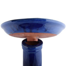 Fallen Fruits Ceramic Bird Bath On Pedestal Blue - thumbnail 2