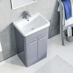 Nes Home 500mm Freestanding Grey Basin Vanity & 350mm Wall Hung Tall Cabinet Set - thumbnail 6