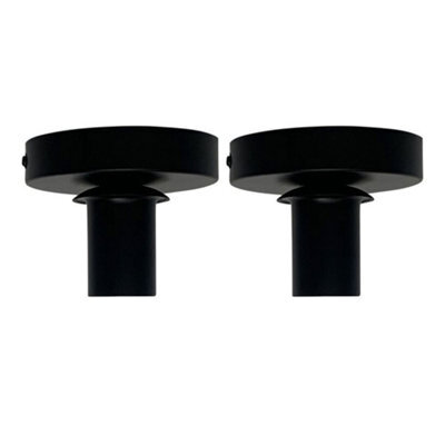 First Choice Lighting Set Of 2 Cynthia - Black Ceiling Flush Lights For Easy Fit Shades - image 1
