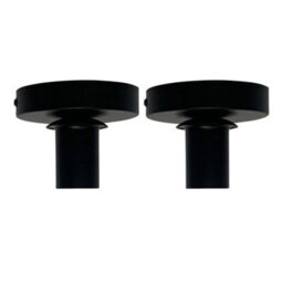 First Choice Lighting Set Of 2 Cynthia - Black Ceiling Flush Lights For Easy Fit Shades - thumbnail 1