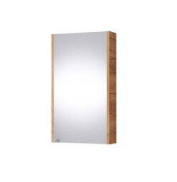 Impact Furniture Bathroom Mirror Cabinet Mirrored Wall Unit 400mm Slimline Cupboard Oak Finish Narrow Storage Avir - thumbnail 4