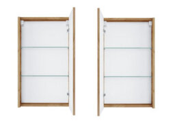 Impact Furniture Bathroom Mirror Cabinet Mirrored Wall Unit 400mm Slimline Cupboard Oak Finish Narrow Storage Avir - thumbnail 3