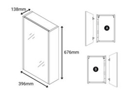 Impact Furniture Bathroom Mirror Cabinet Mirrored Wall Unit 400mm Slimline Cupboard Oak Finish Narrow Storage Avir - thumbnail 8