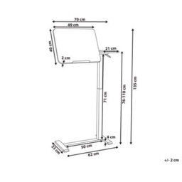 Wyld And Coco Manually Adjustable Sit-Stand Laptop Desk 70 X 40 Cm - Light Green Steel Frame - thumbnail 3