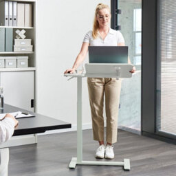 Wyld And Coco Manually Adjustable Sit-Stand Laptop Desk 70 X 40 Cm - Light Green Steel Frame - thumbnail 2