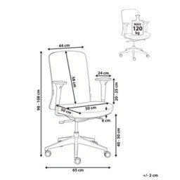 Beliani Office Chair Kamilon Fabric Black - thumbnail 3