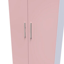 Harrow 2 Door 2 Drawer Wardrobe In Kobe Pink & White (Ready Assembled) - thumbnail 4