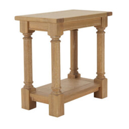 The Furniture Market Classic Whitewash Oak Sofa Side Table Compact Design, Solid Oak Frame, Hand Turned Legs, Lower Shelf - thumbnail 8