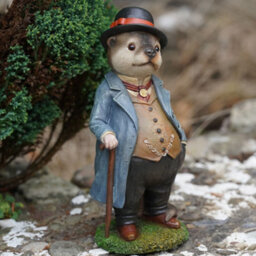 Burgess Mr Otter Resin Sculpture Home Garden British Animal Statue Outdoor Ornament Wildlife Gift - thumbnail 3