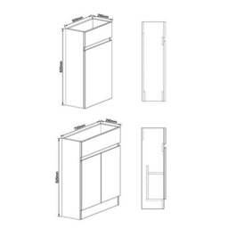 Plum&clay Delaware Gloss White Bathroom Vanity Basin & Toilet Wc Unit Combination Bathroom Furniture (W)1200mm - thumbnail 2