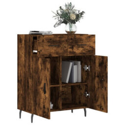 Berkfield Sideboard Smoked Oak 69.5X34X90 Cm Engineered Wood - thumbnail 4