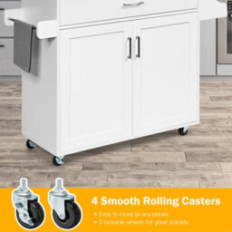 Costway Kitchen Island Cart Rolling Storage Trolley Cart W/ Lockable Rubber Casters - thumbnail 6