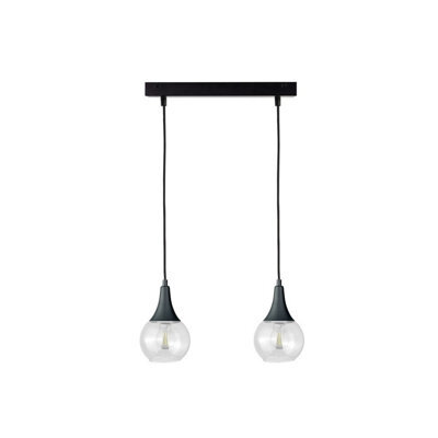Luminosa Lighting Luminosa Lacrima Bar Pendant Ceiling Light Black Transparent Glass Shade 2X E27 - image 1