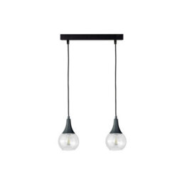 Luminosa Lighting Luminosa Lacrima Bar Pendant Ceiling Light Black Transparent Glass Shade 2X E27 - thumbnail 1