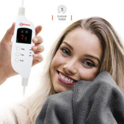 Warmer Wärmer Luxury Heated Throw With Digital Controller, 9-Hour Timer And 10 Heat Settings - Sherpa Fleece (180Cm X 130Cm) - Grey - thumbnail 5